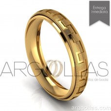 Argolla Clásica Oro 14K 4mm Diamantado (Oro Amarillo, Oro Blanco, Oro Rosa) MOD: 545-4